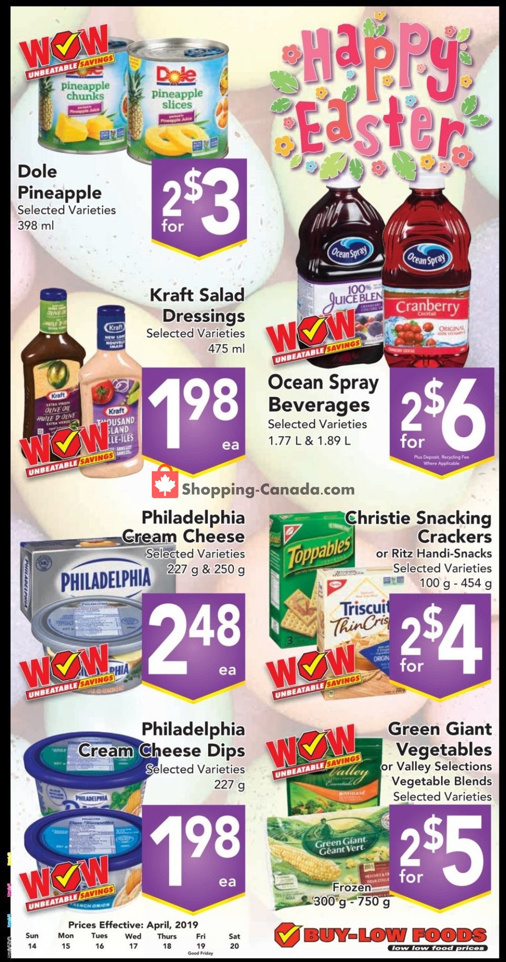 Buy-Low Foods flyer from Sunday April 14, 2019 to Saturday April 20, 2019 - page 1