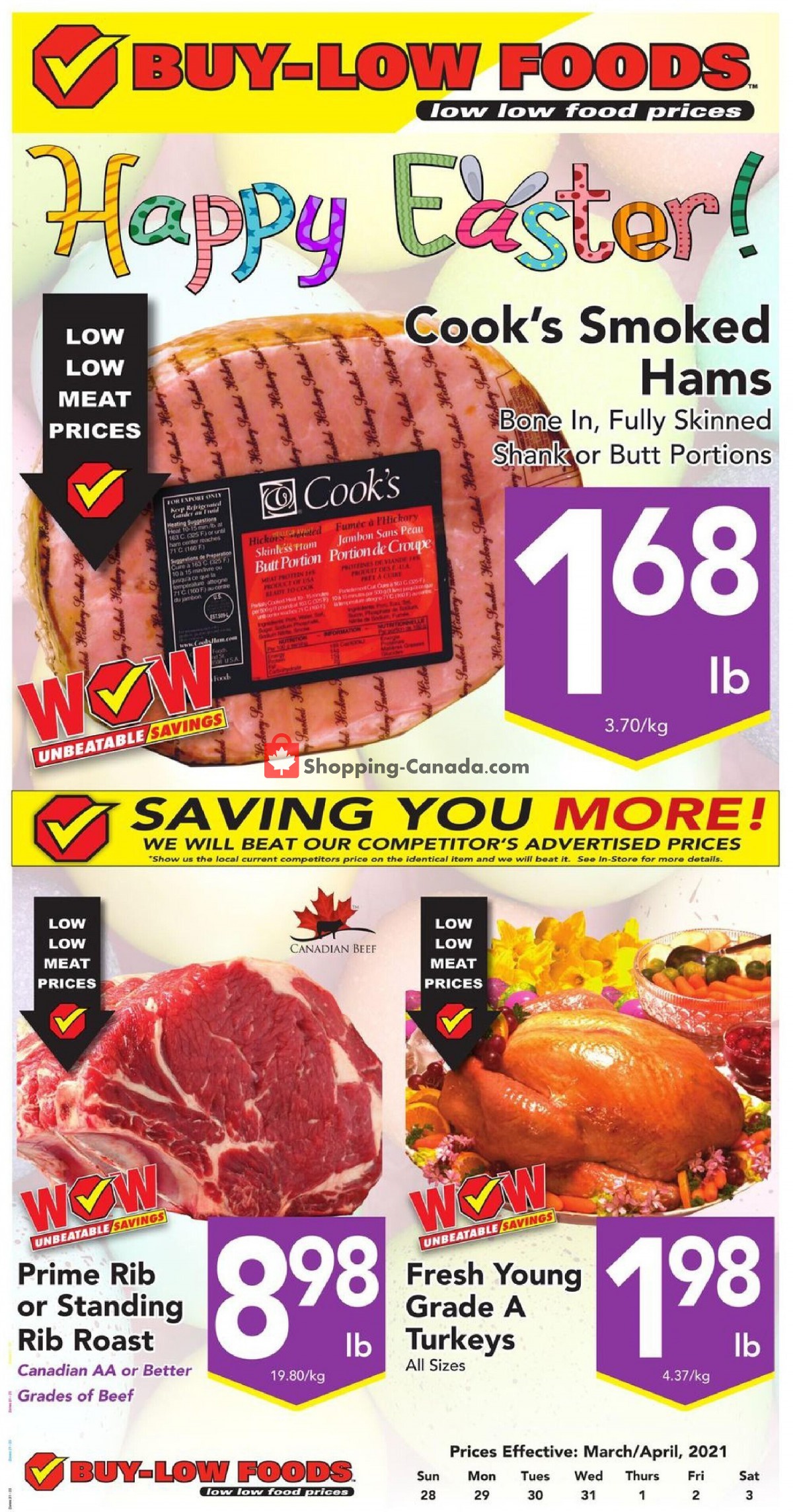 Buy-Low Foods flyer from Sunday March 28, 2021 to Saturday April 3, 2021 - page 1