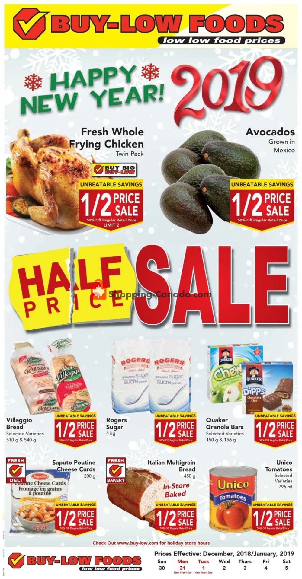 Buy-Low Foods flyer from Sunday December 30, 2018 to Saturday January 5, 2019 - page 1