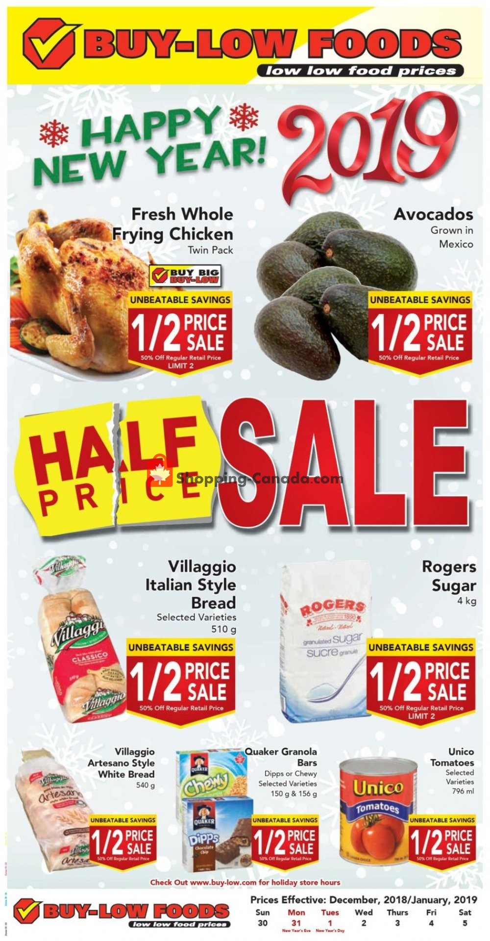 Buy-Low Foods flyer from Sunday December 30, 2018 to Saturday January 5, 2019 - page 1