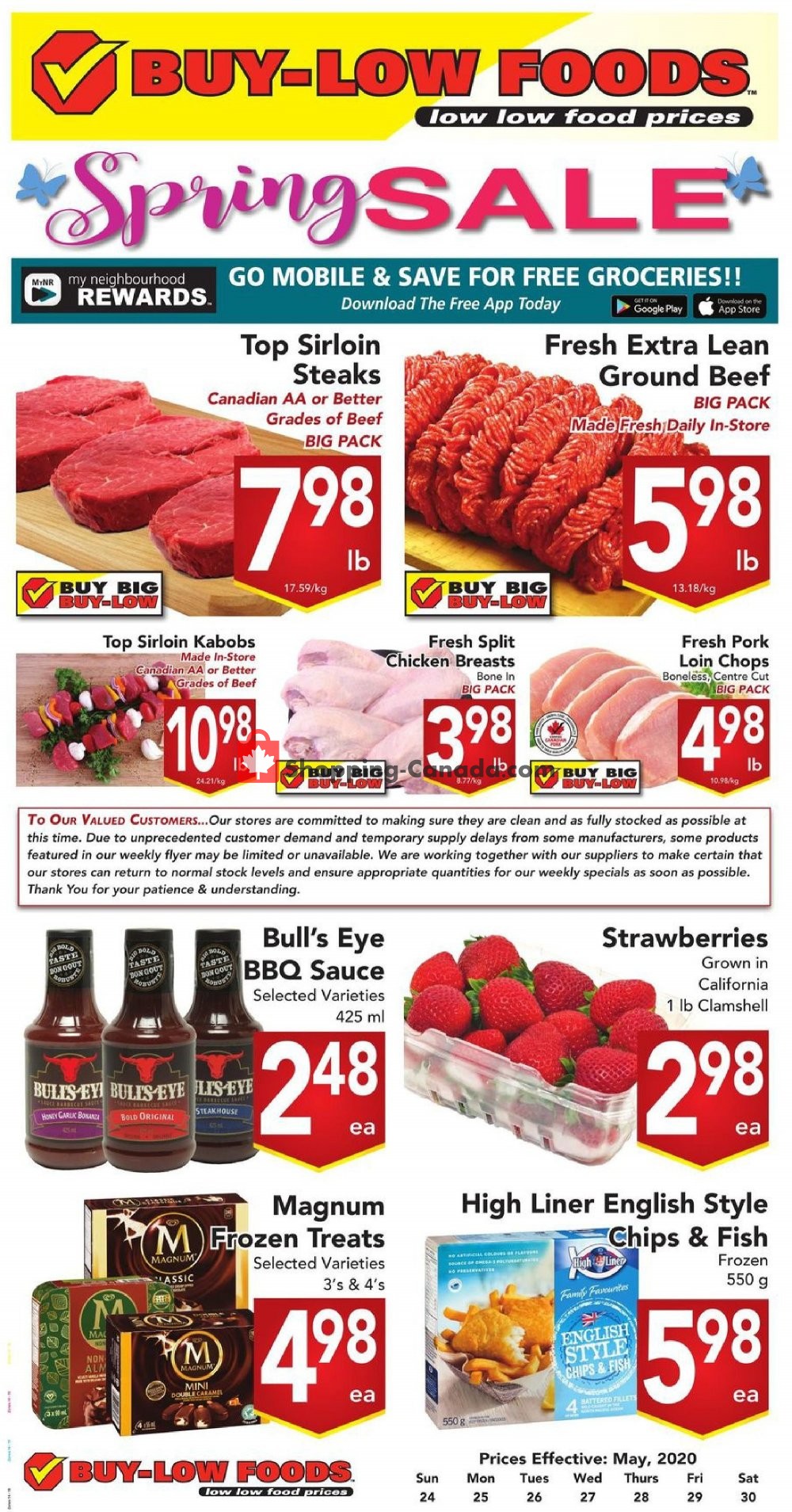 Buy-Low Foods flyer from Sunday May 24, 2020 to Saturday May 30, 2020 - page 1