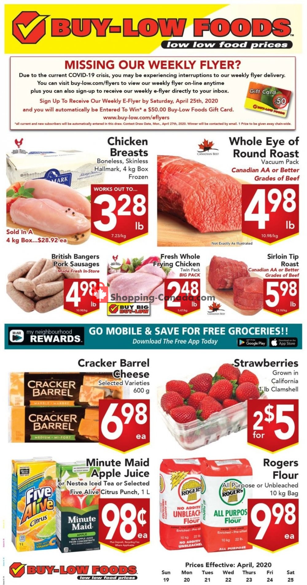 Buy-Low Foods flyer from Sunday April 19, 2020 to Saturday April 25, 2020 - page 1