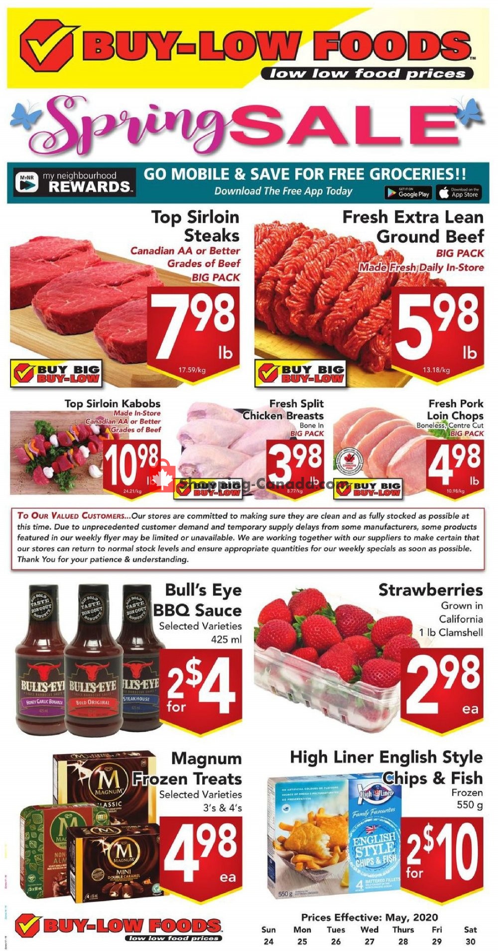 Buy-Low Foods flyer from Sunday May 24, 2020 to Saturday May 30, 2020 - page 1