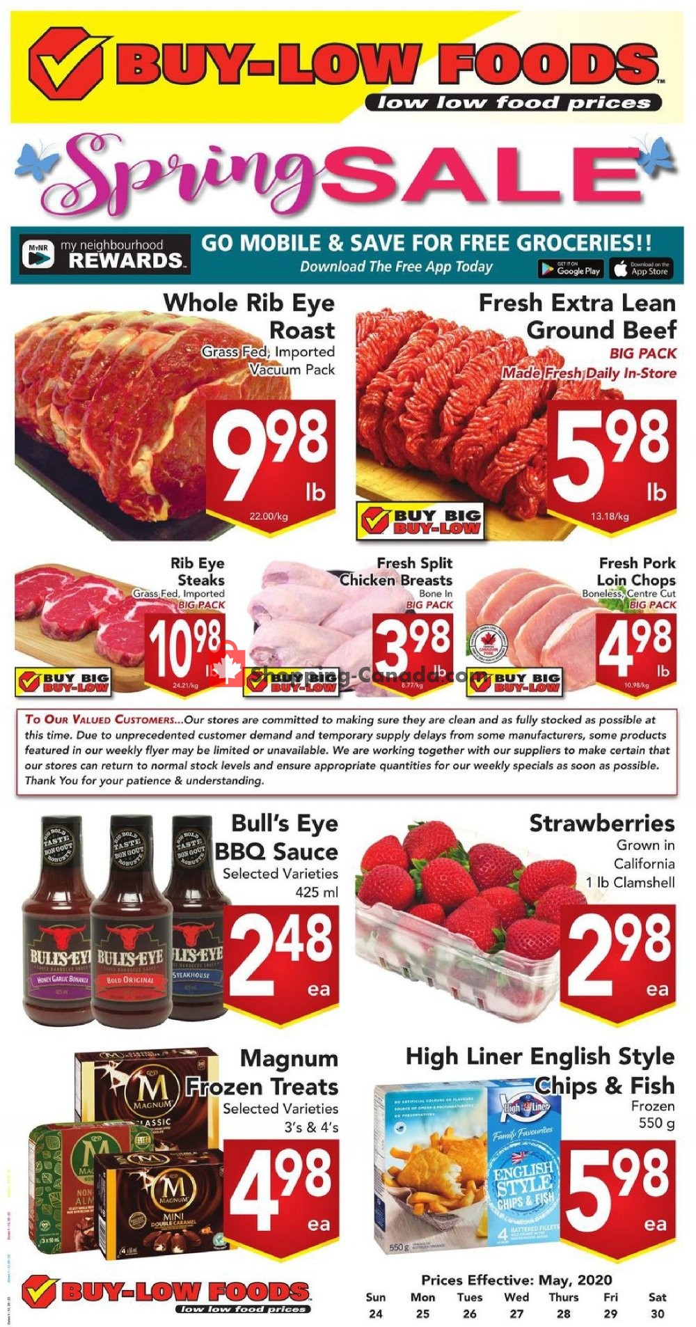 Buy-Low Foods flyer from Sunday May 24, 2020 to Saturday May 30, 2020 - page 1