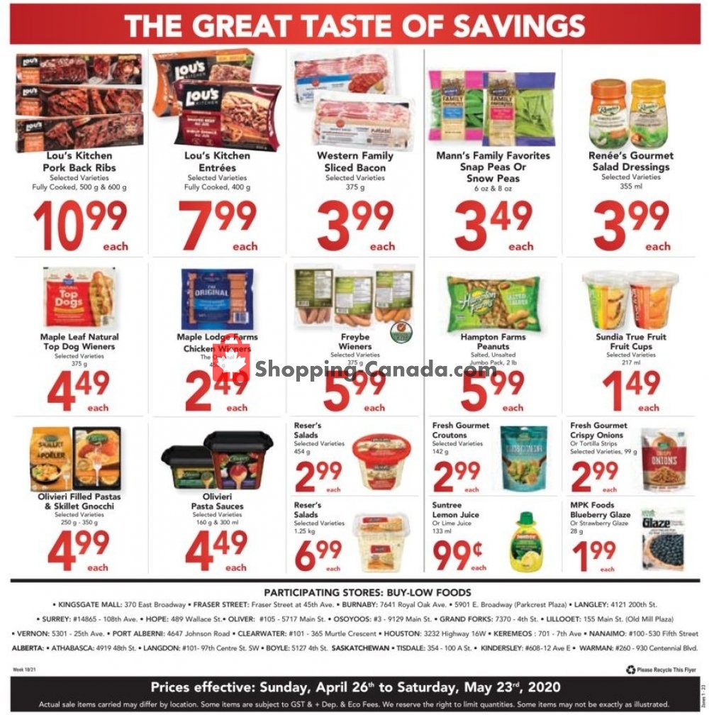 Buy-Low Foods flyer from Sunday April 26, 2020 to Saturday May 2, 2020 - page 12