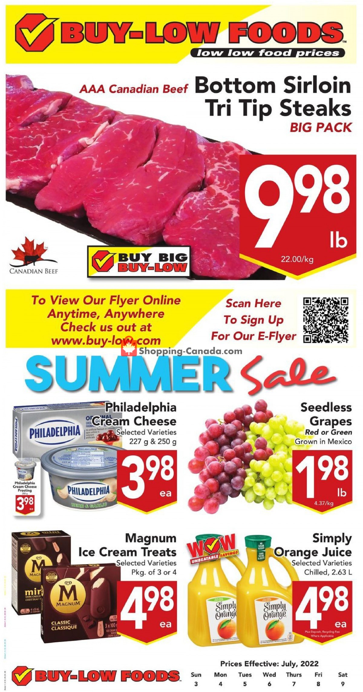 Buy-Low Foods flyer from Sunday July 3, 2022 to Saturday July 9, 2022 - page 1