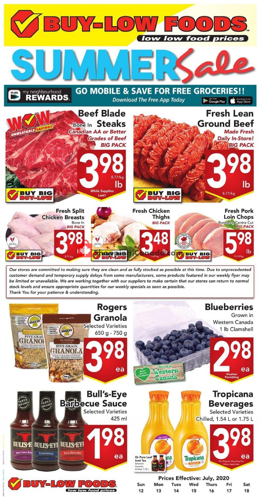 Buy-Low Foods flyer from Sunday July 12, 2020 to Saturday July 18, 2020 - page 1