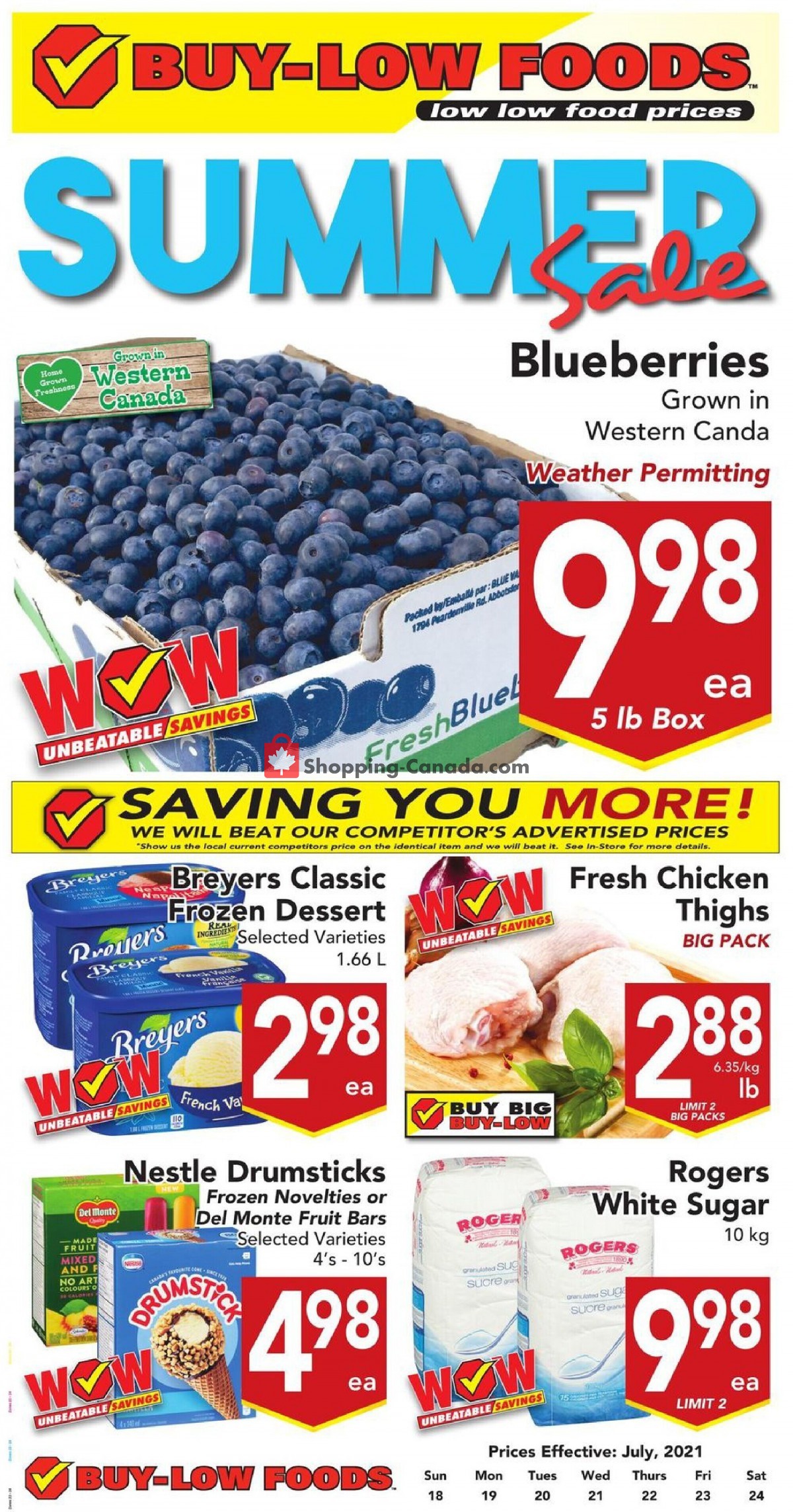 Buy-Low Foods flyer from Sunday July 18, 2021 to Saturday July 24, 2021 - page 1