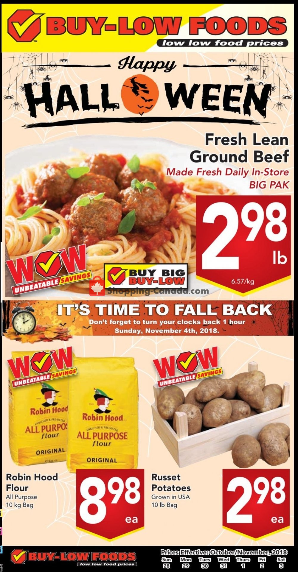 Buy-Low Foods flyer from Sunday October 28, 2018 to Saturday November 3, 2018 - page 1
