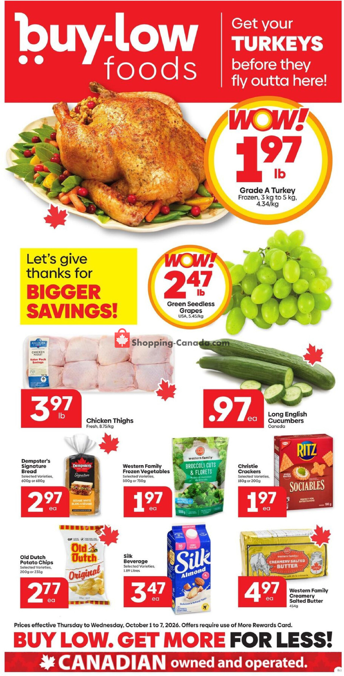 First page of Buy-Low Foods flyer - preview - from Thursday October 1, 2026 to Wednesday October 7, 2026