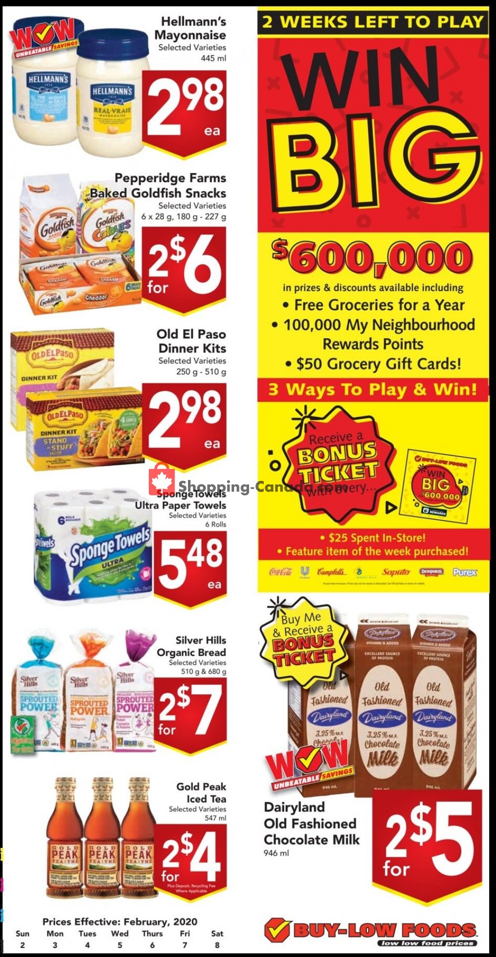 Buy-Low Foods flyer from Sunday February 2, 2020 to Saturday February 8, 2020 - page 1