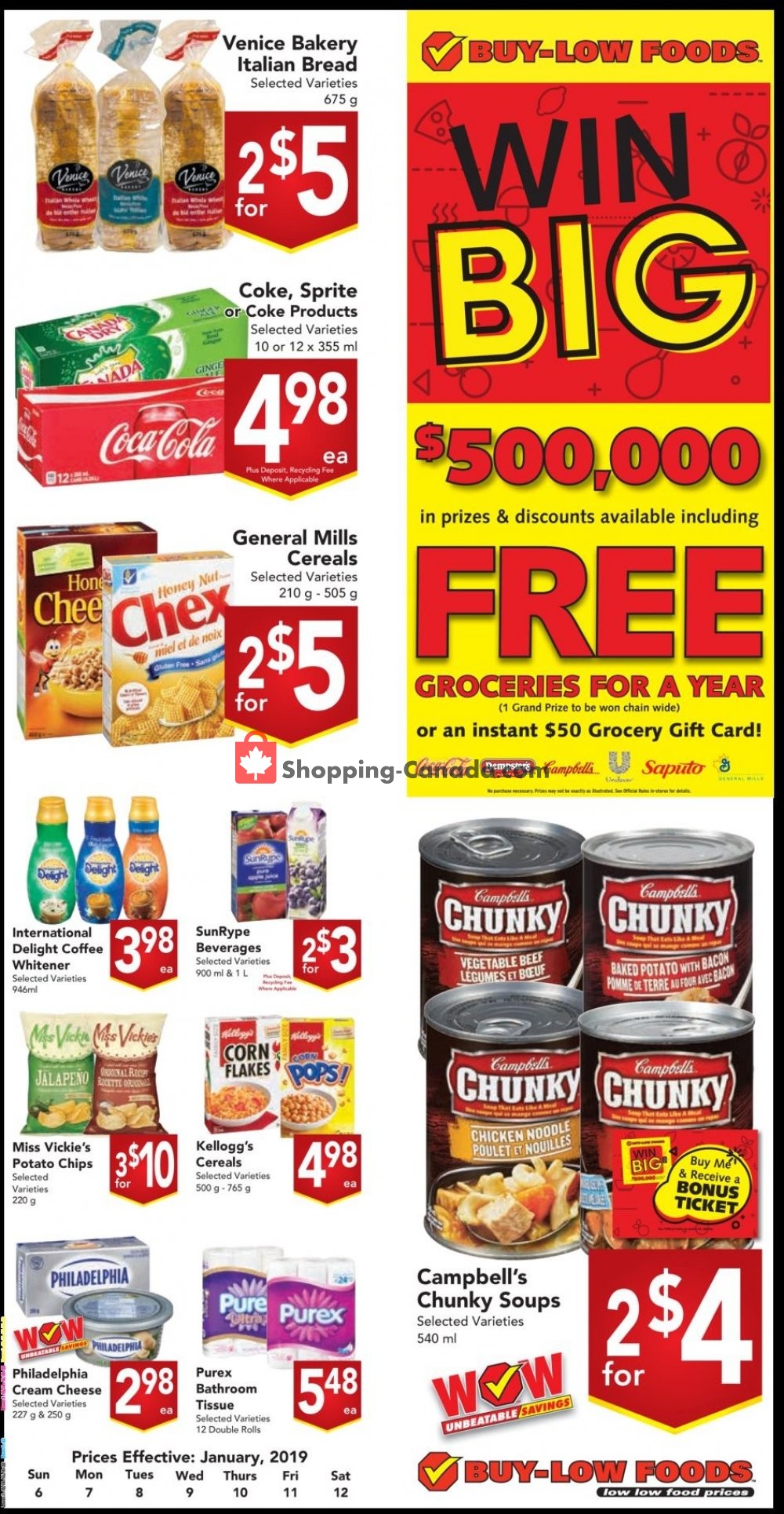 Buy-Low Foods flyer from Sunday January 6, 2019 to Saturday January 12, 2019 - page 1