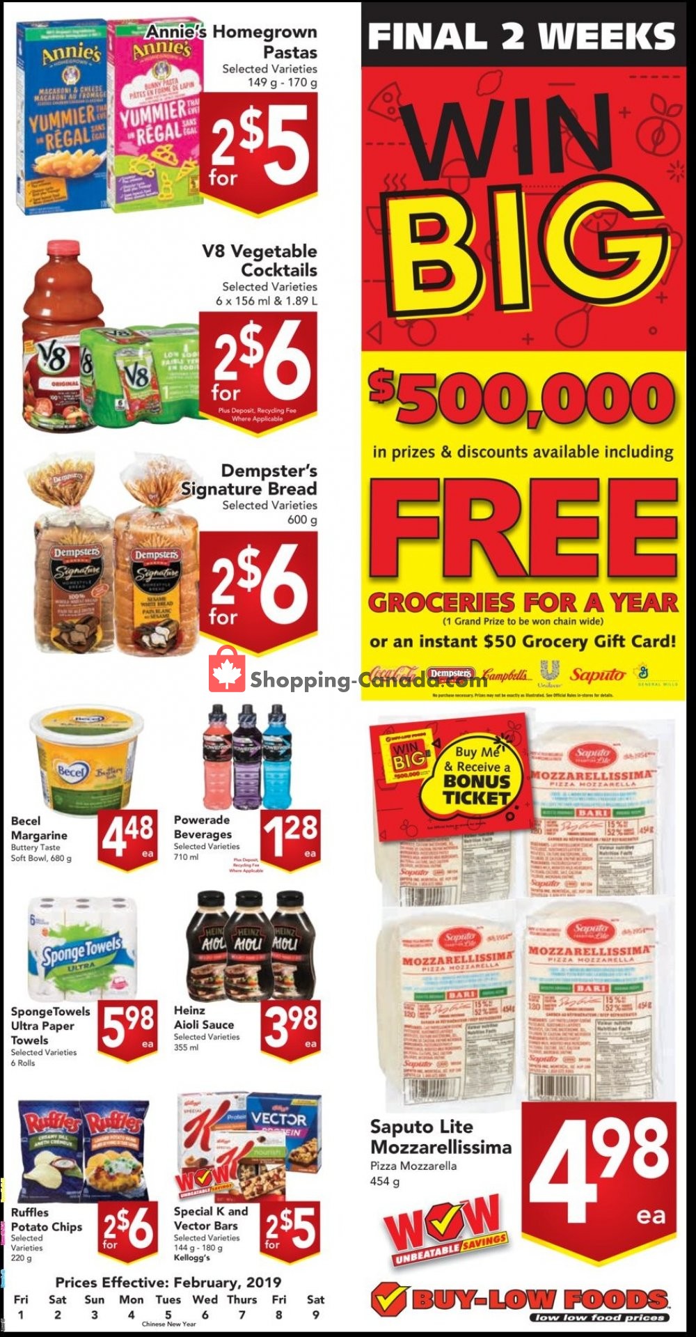 Buy-Low Foods flyer from Friday February 1, 2019 to Saturday February 9, 2019 - page 1