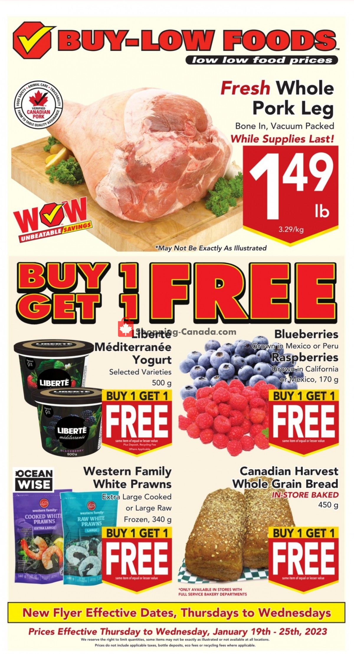 Buy-Low Foods flyer from Thursday January 19, 2023 to Wednesday January 25, 2023 - page 1