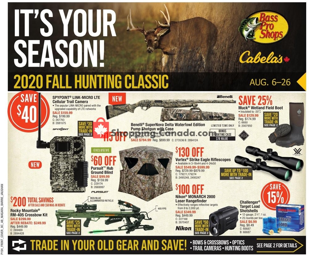 Cabela's flyer from Thursday August 6, 2020 to Wednesday August 26, 2020 - page 1