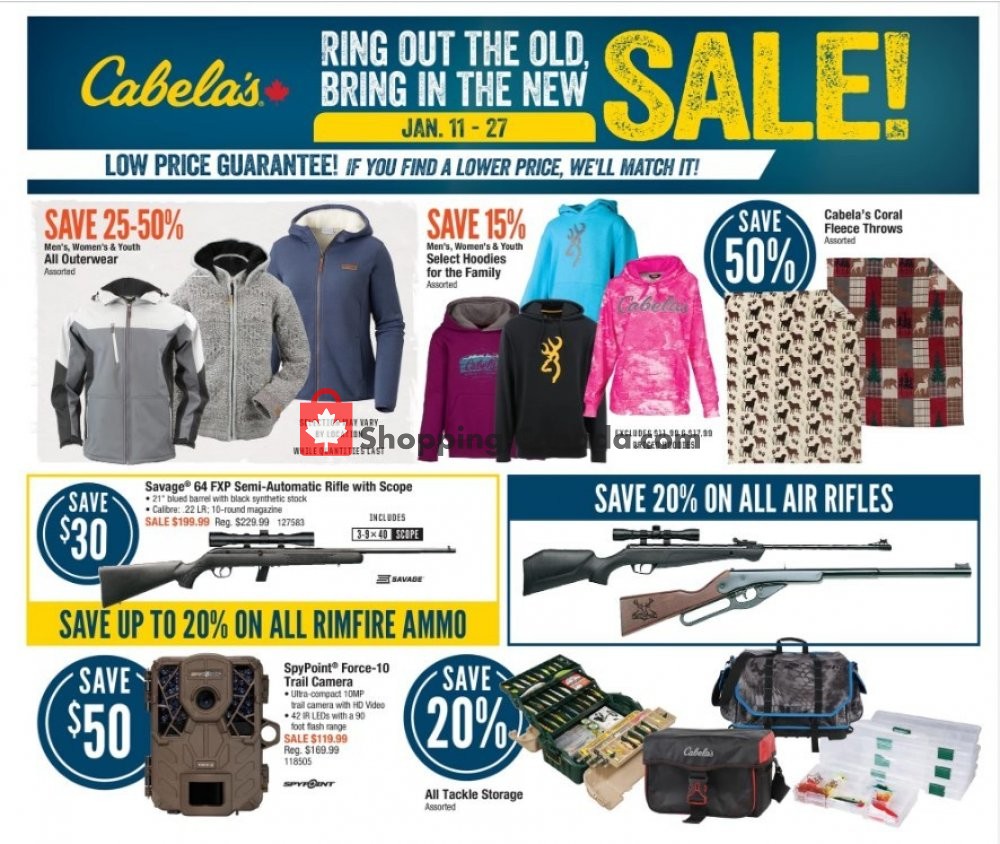 Cabela's flyer from Friday January 11, 2019 to Sunday January 27, 2019 - page 1