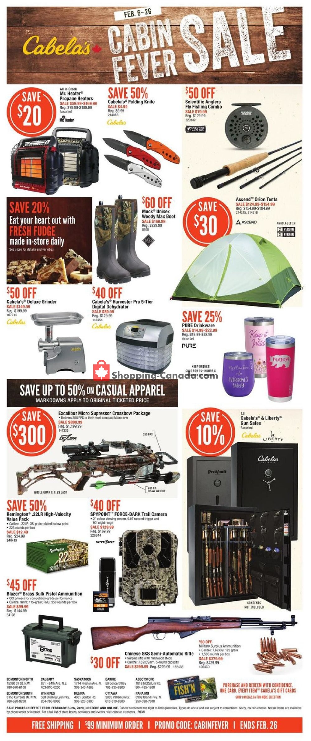 Cabela's flyer from Thursday February 6, 2020 to Wednesday February 26, 2020 - page 1