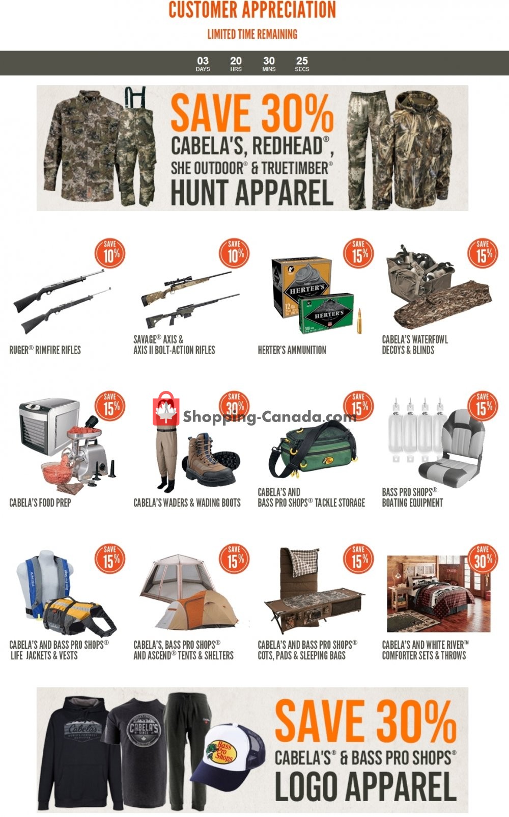 Cabela's flyer from Friday July 31, 2020 to Monday August 3, 2020 - page 1