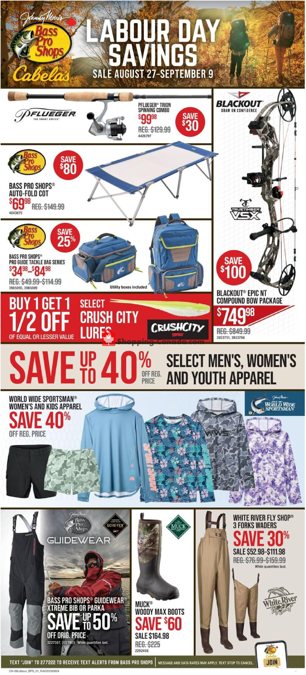Cabela's flyer from Thursday August 27, 2026 to Wednesday September 9, 2026 - page 1