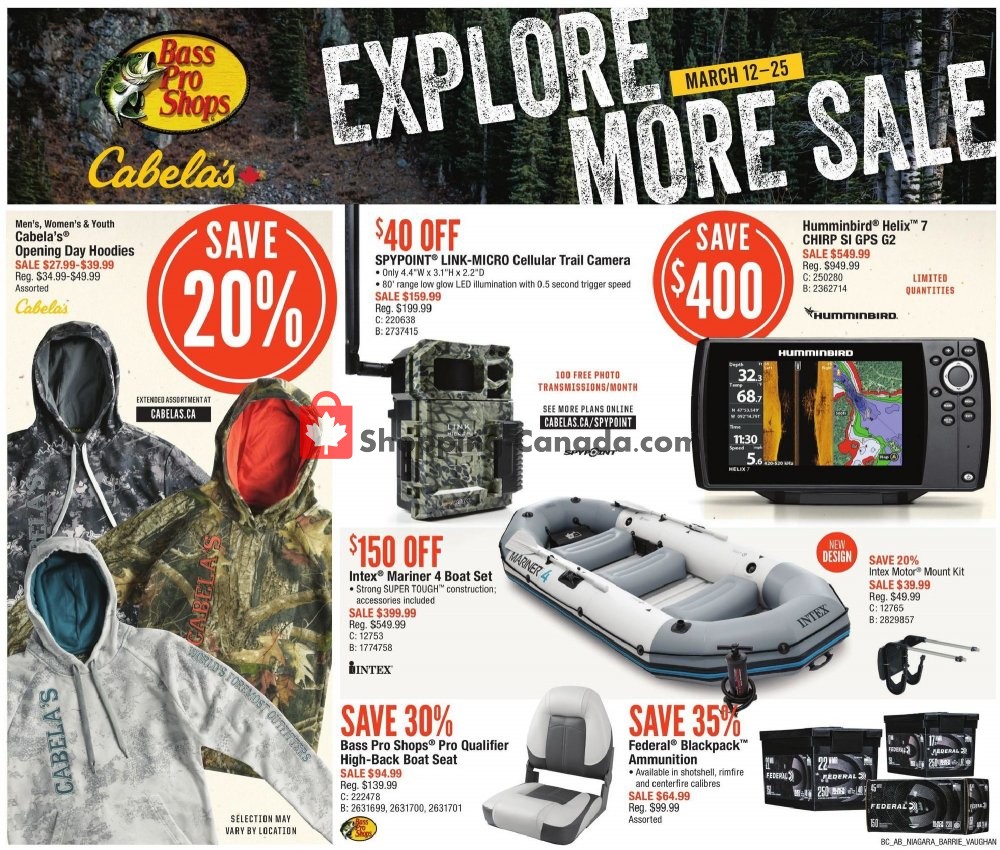 Cabela's Canada, flyer (Explore More Sale) March 12 March 25, 2020