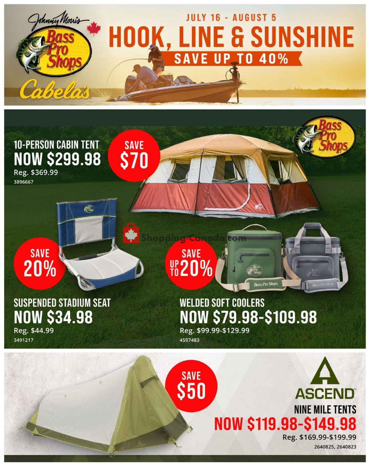 Cabela's flyer from Thursday July 16, 2026 to Wednesday August 5, 2026 - page 1