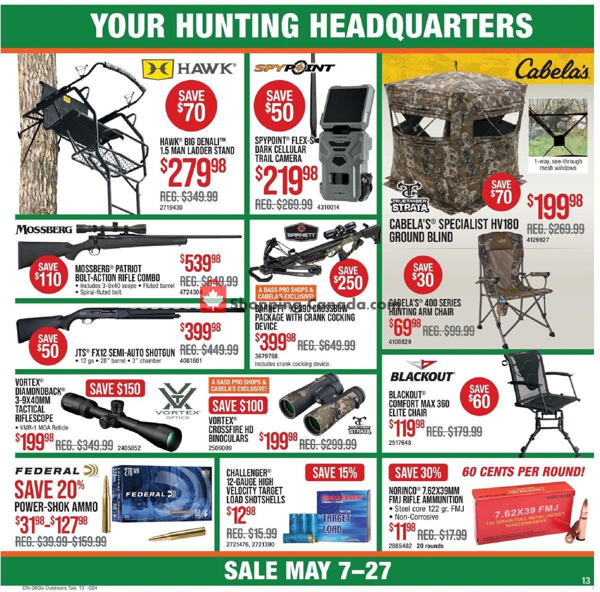 Cabela's flyer from Thursday May 7, 2026 to Wednesday May 27, 2026 - page 13