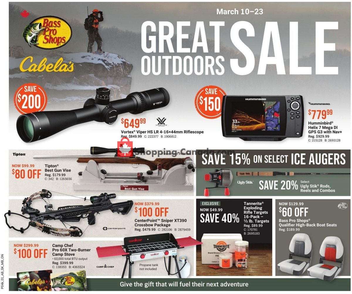 Cabela's Canada, flyer (Great Outdoors Sale) March 10 March 23