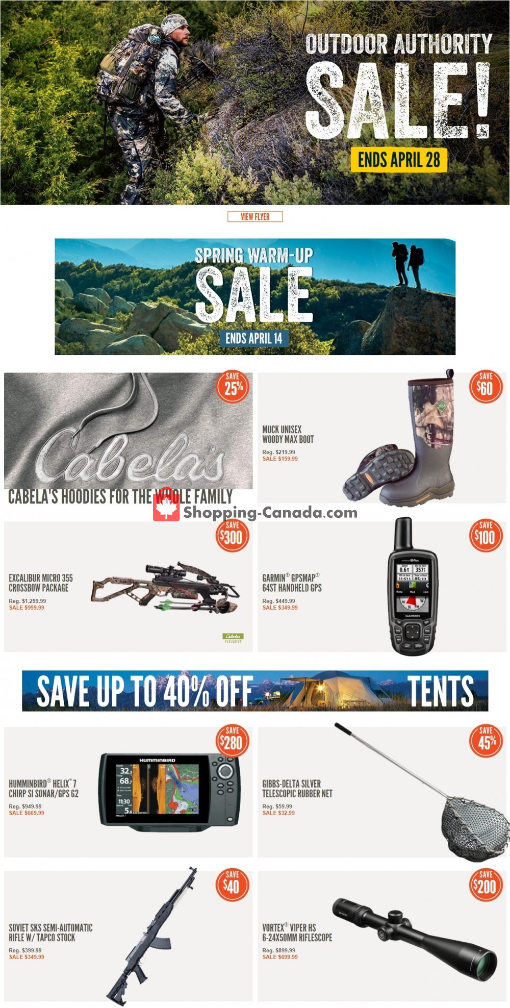 Cabela's flyer from Friday April 12, 2019 to Thursday April 18, 2019 - page 1