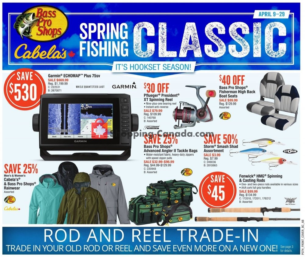 Cabela's Canada, flyer (Spring Fishing Classic) April 9 April 29