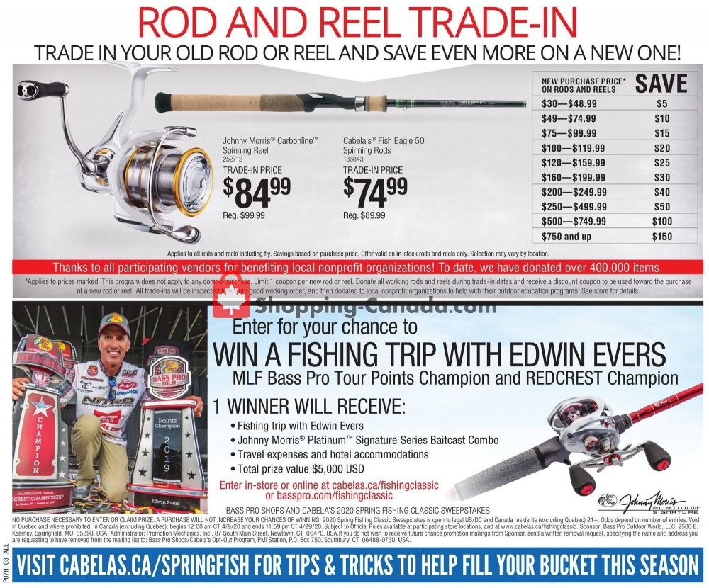 Cabela's Canada, flyer (Spring Fishing Classic) April 9 April 29