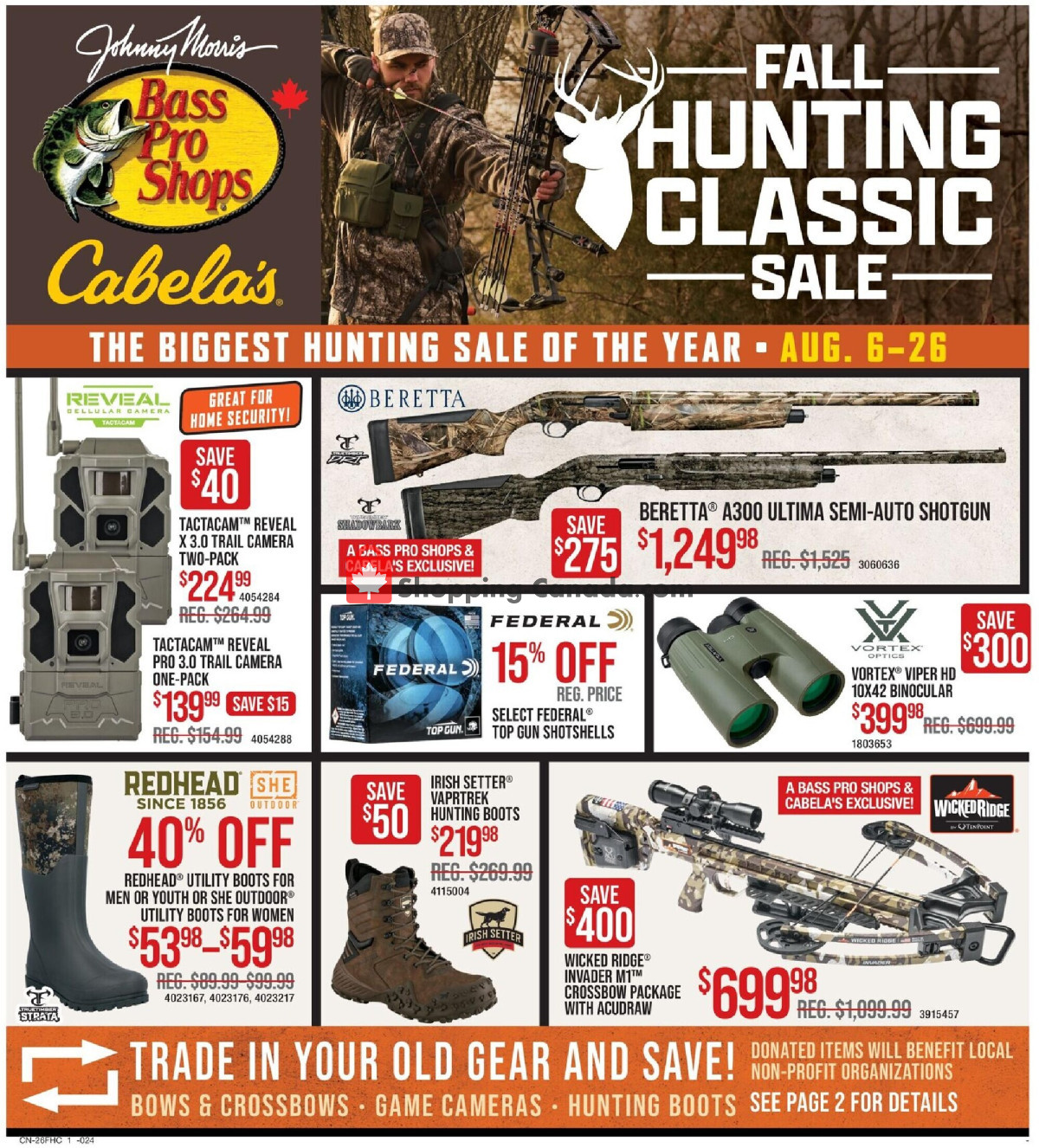 Cabela's flyer from Thursday August 6, 2026 to Wednesday August 26, 2026 - page 1