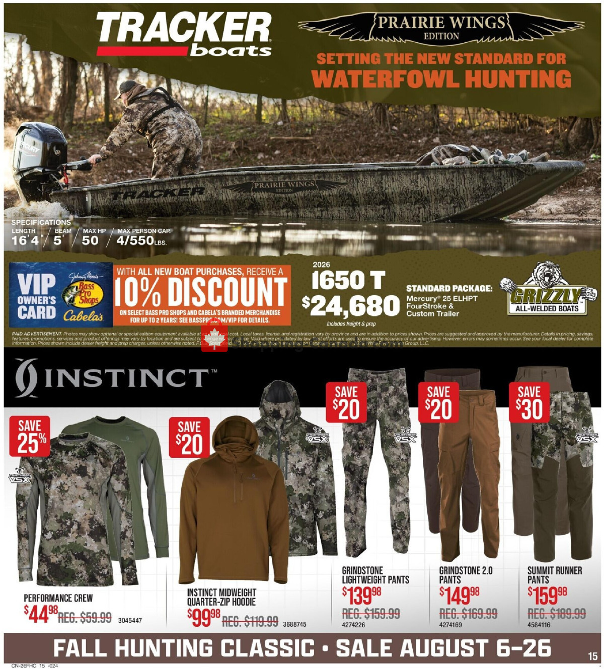Cabela's flyer from Thursday August 6, 2026 to Wednesday August 26, 2026 - page 15