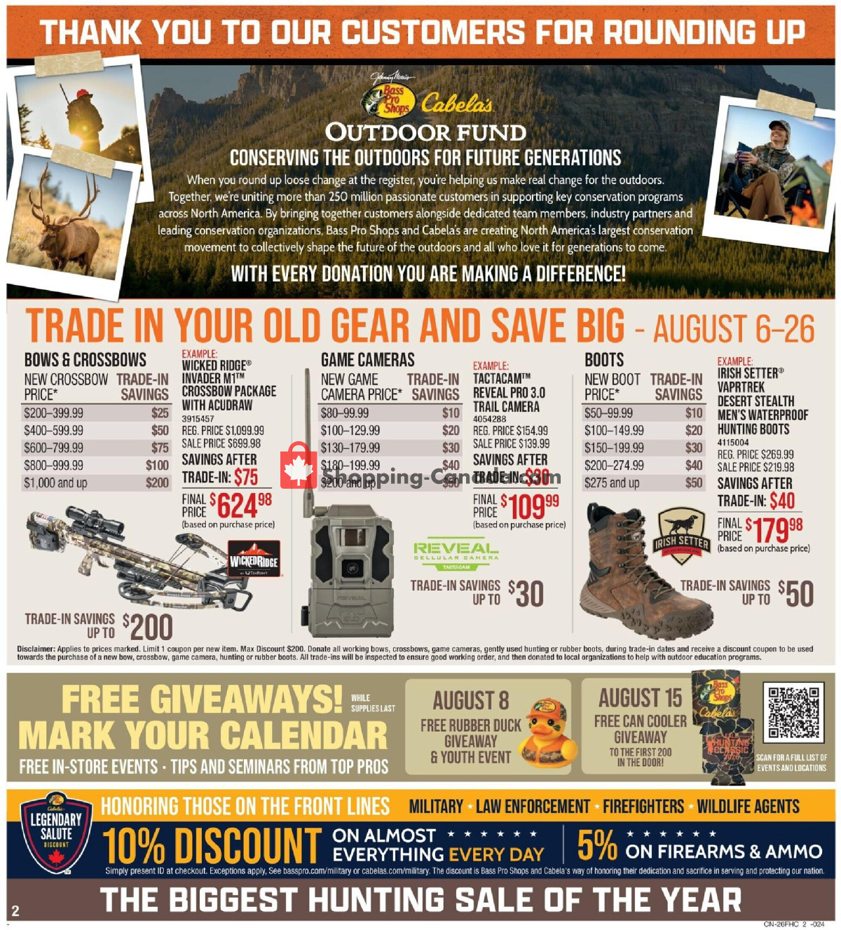 Cabela's flyer from Thursday August 6, 2026 to Wednesday August 26, 2026 - page 2