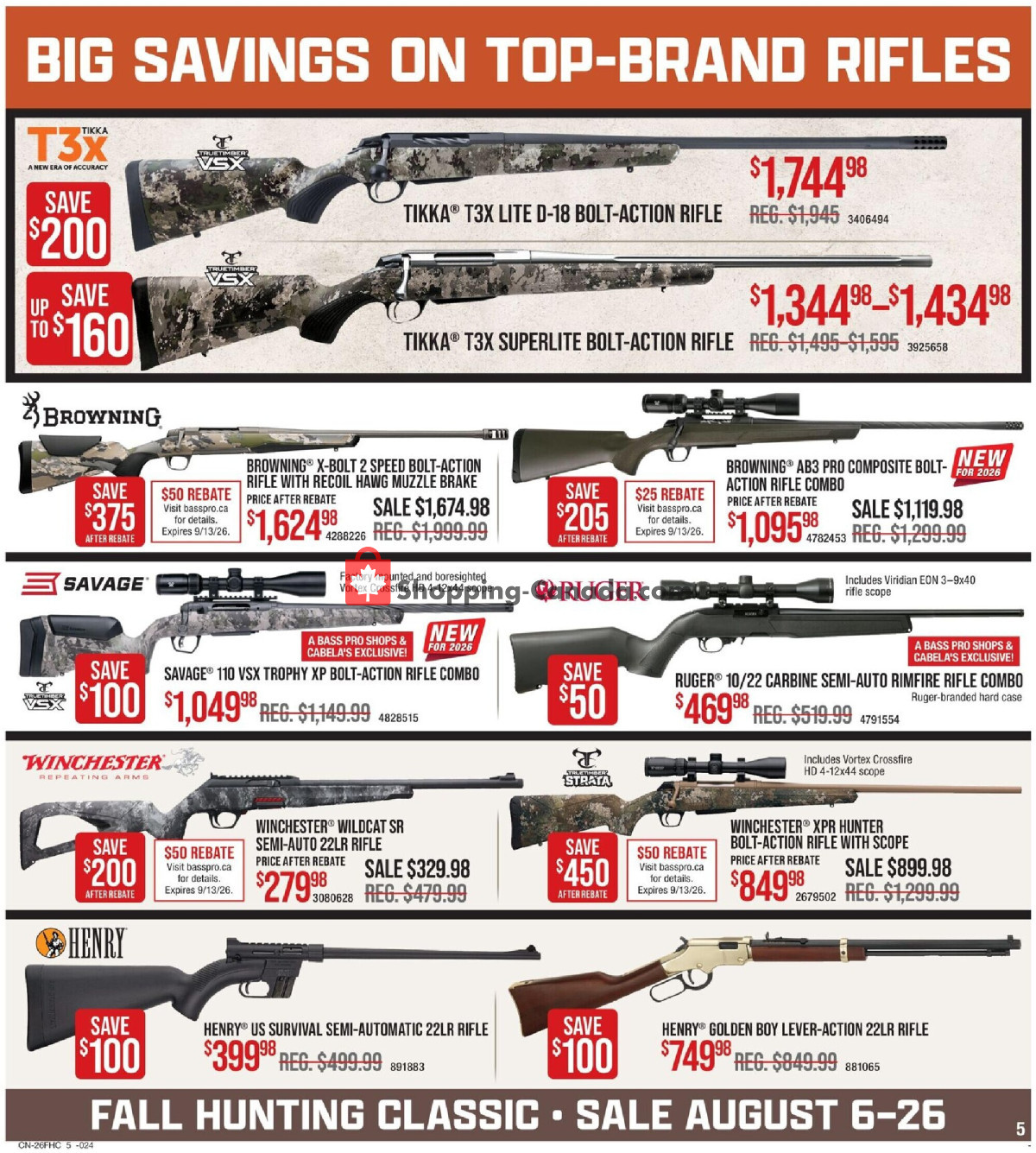 Cabela's flyer from Thursday August 6, 2026 to Wednesday August 26, 2026 - page 5