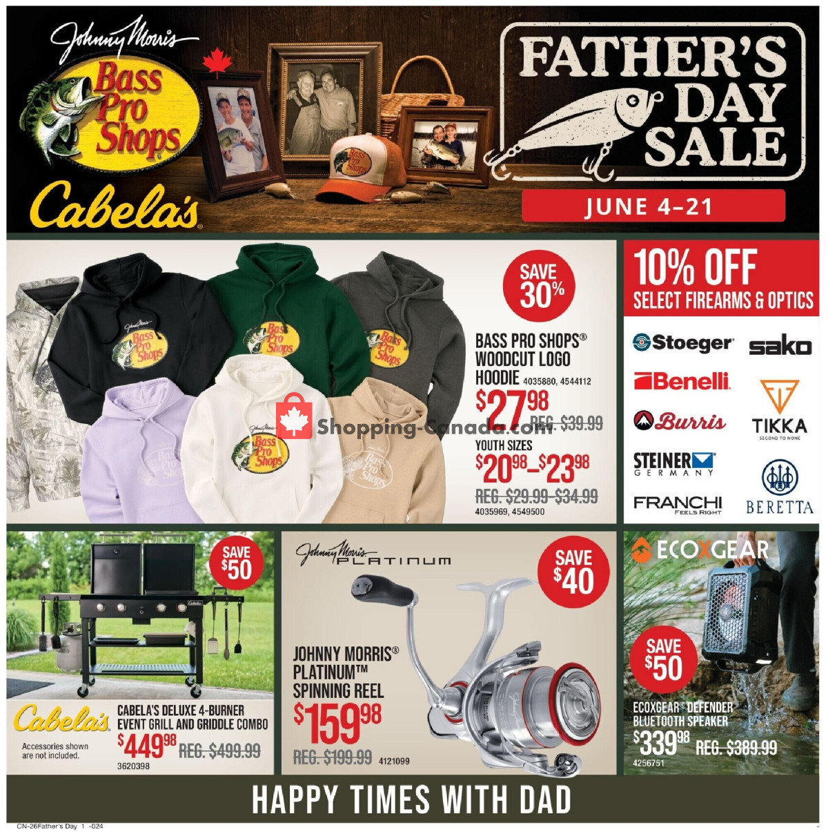 Cabela's flyer from Thursday June 4, 2026 to Sunday June 21, 2026 - page 1
