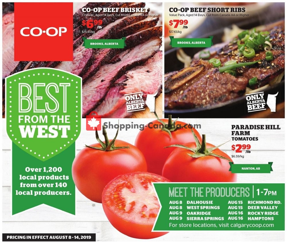 Calgary Co-op flyer from Thursday August 8, 2019 to Wednesday August 14, 2019 - page 1