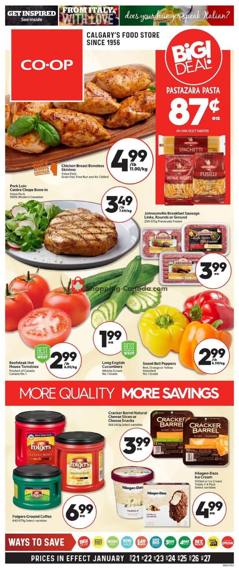 Calgary Co-op flyer from Thursday January 21, 2021 to Wednesday January 27, 2021 - page 1