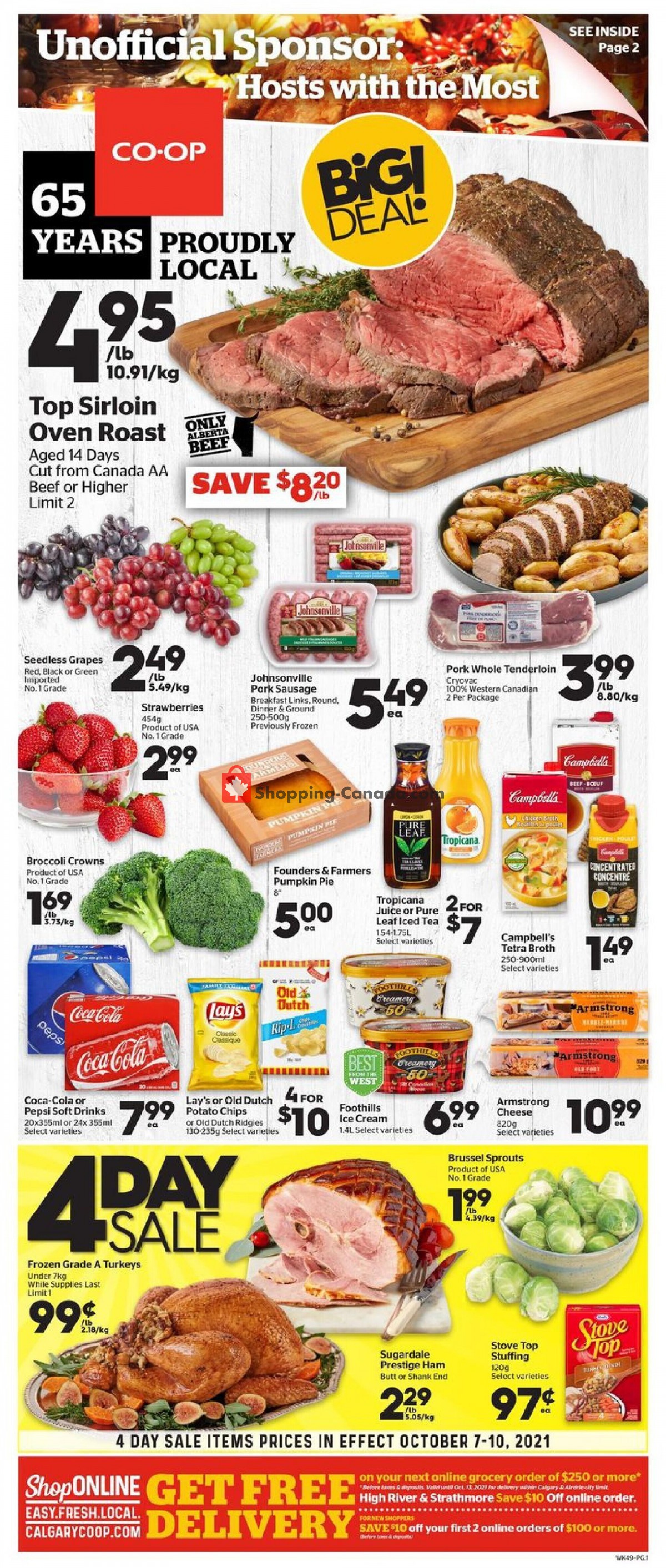 Calgary Co-op flyer from Thursday October 7, 2021 to Wednesday October 13, 2021 - page 1