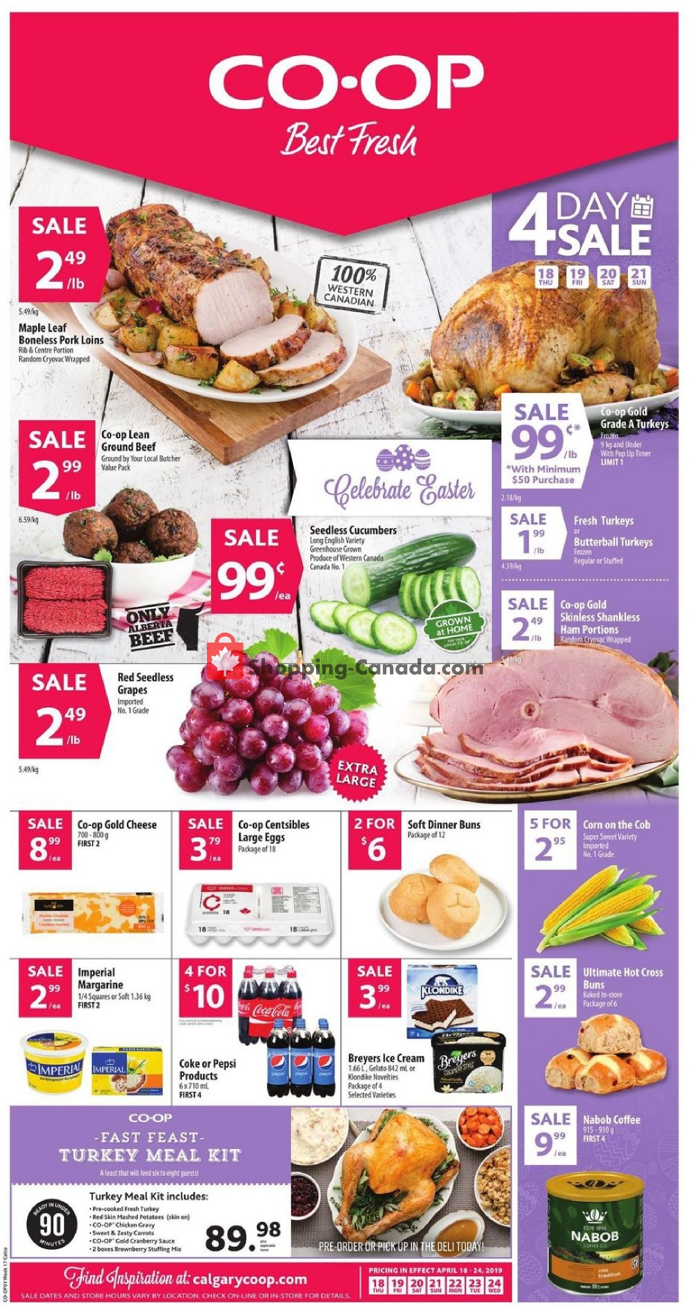 Calgary Co-op flyer from Thursday April 18, 2019 to Wednesday April 24, 2019 - page 1