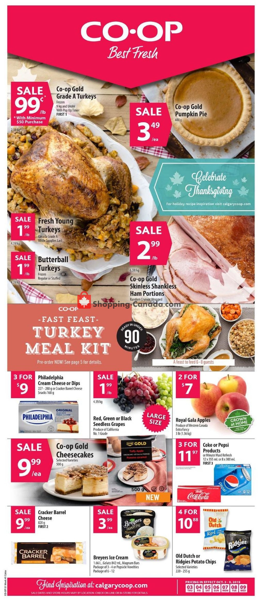 Calgary Co-op flyer from Thursday October 3, 2019 to Wednesday October 9, 2019 - page 1