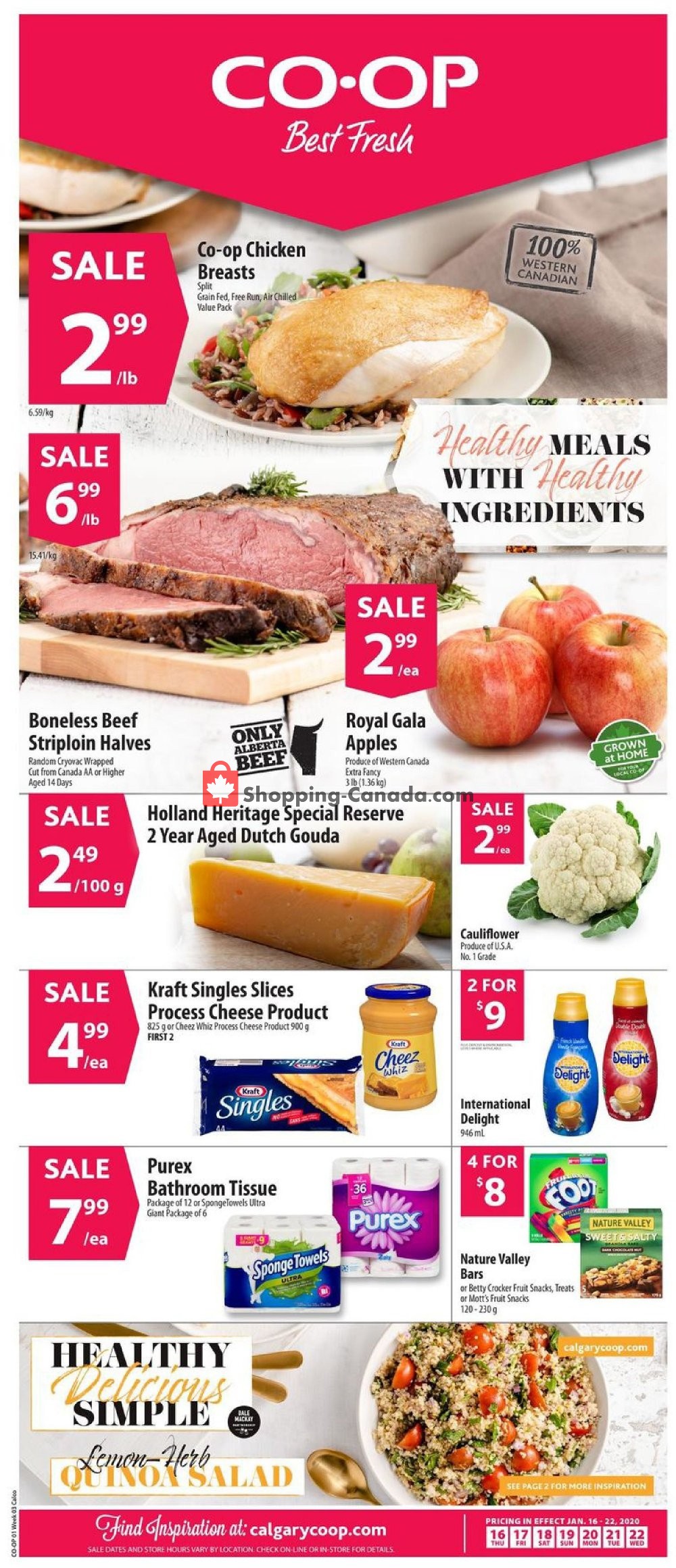 Calgary Co-op flyer from Thursday January 16, 2020 to Wednesday January 22, 2020 - page 1