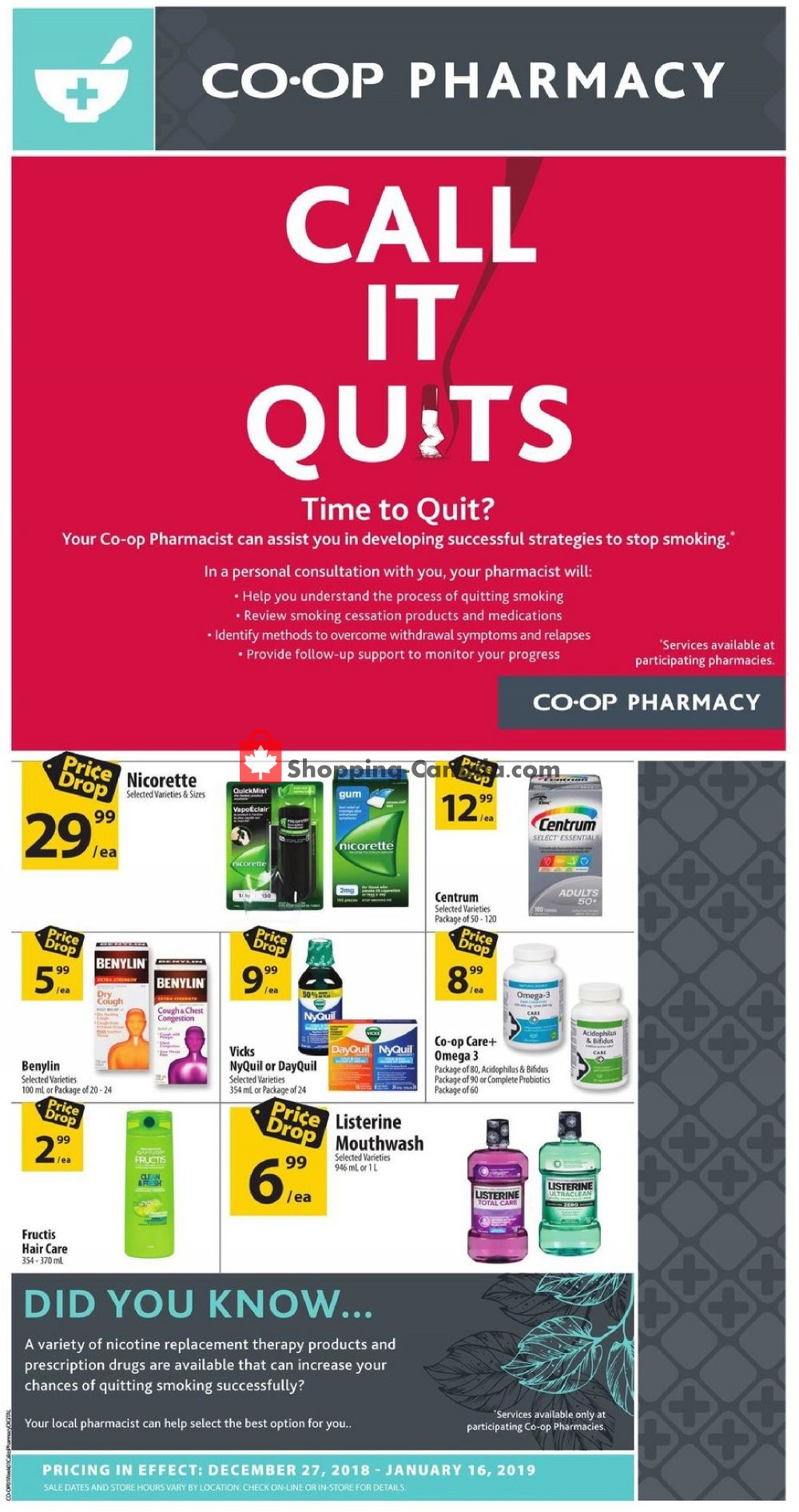 Calgary Co-op flyer from Thursday December 27, 2018 to Wednesday January 16, 2019 - page 1