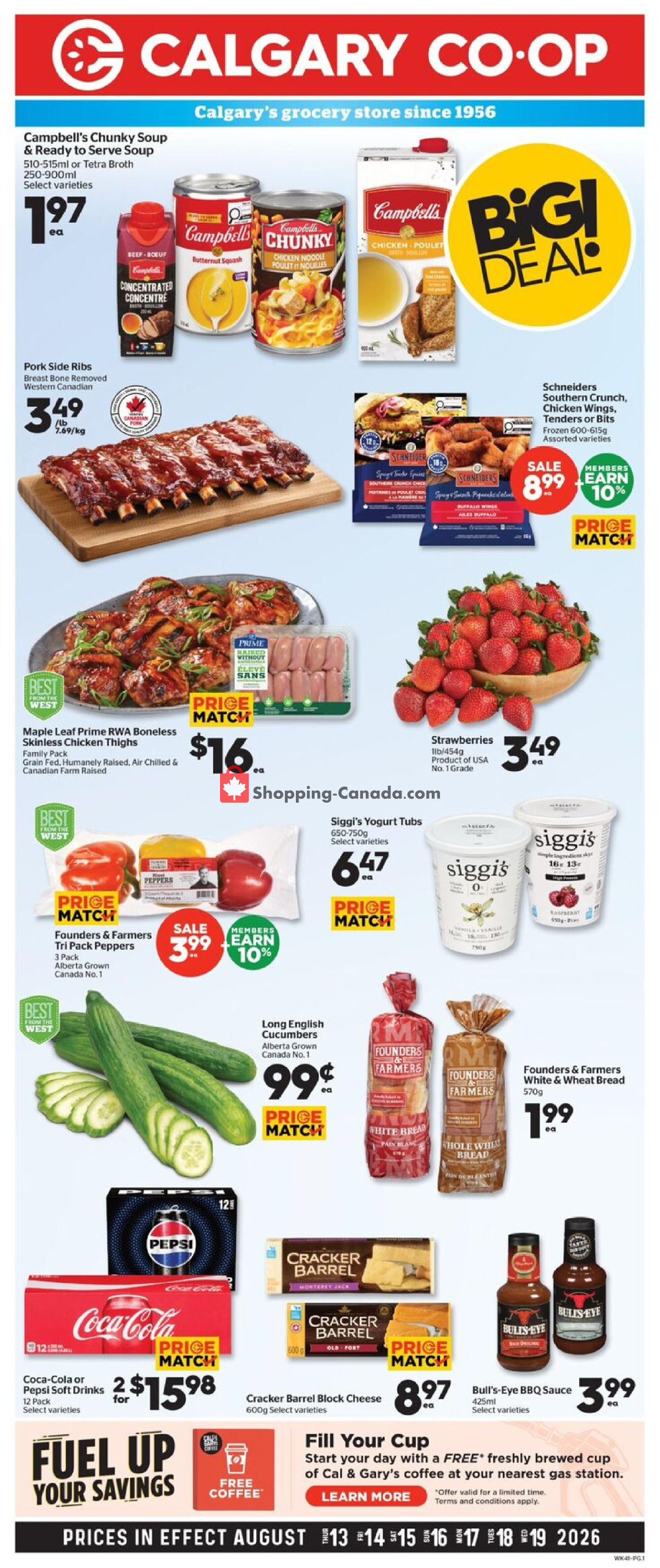 Calgary Co-op flyer from Thursday August 13, 2026 to Wednesday August 19, 2026 - page 1