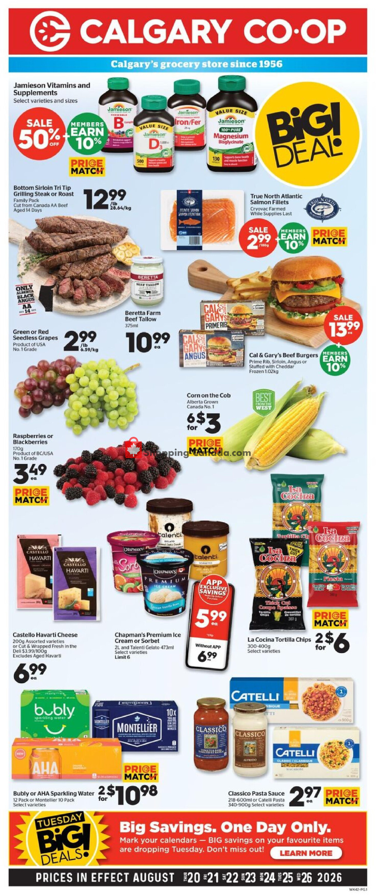 Calgary Co-op flyer from Thursday August 20, 2026 to Wednesday August 26, 2026 - page 1