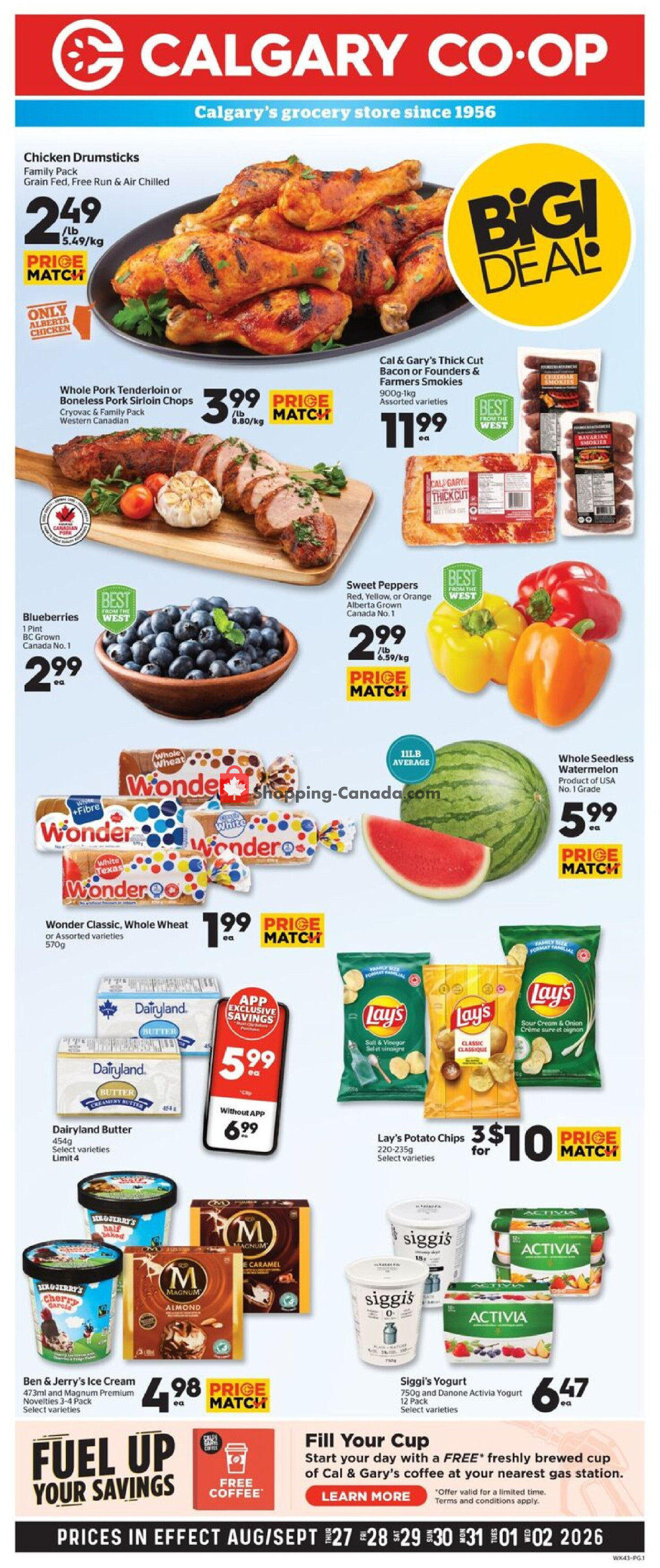 Calgary Co-op flyer from Thursday August 27, 2026 to Wednesday September 2, 2026 - page 1