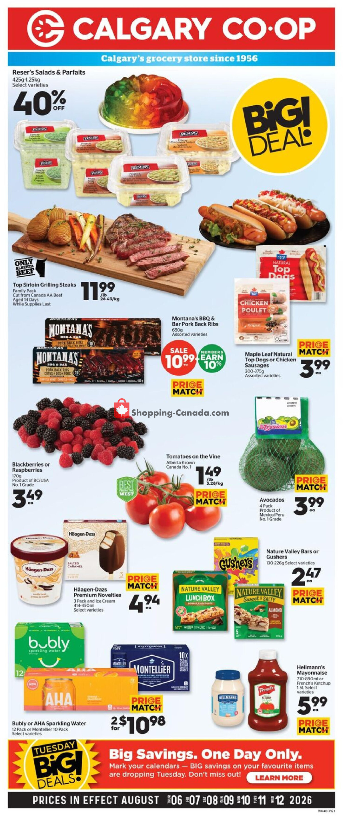 Calgary Co-op flyer from Thursday August 6, 2026 to Wednesday August 12, 2026 - page 1