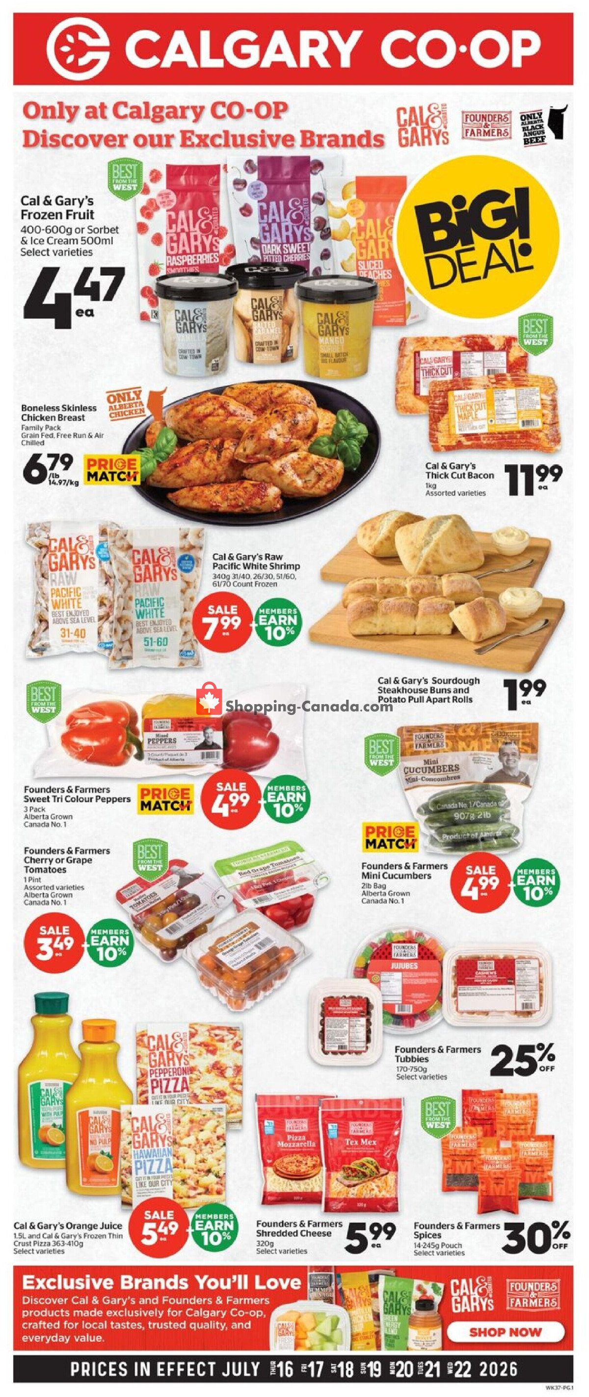 Calgary Co-op flyer from Thursday July 16, 2026 to Wednesday July 22, 2026 - page 1