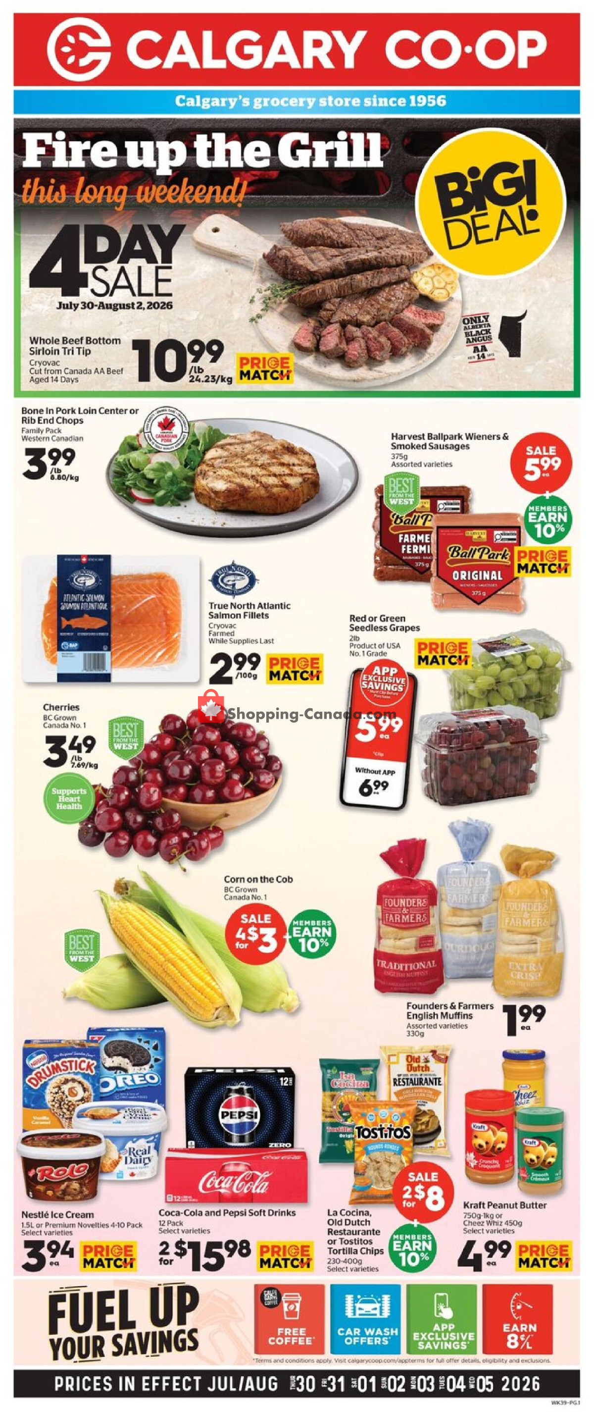 Calgary Co-op flyer from Thursday July 30, 2026 to Wednesday August 5, 2026 - page 1