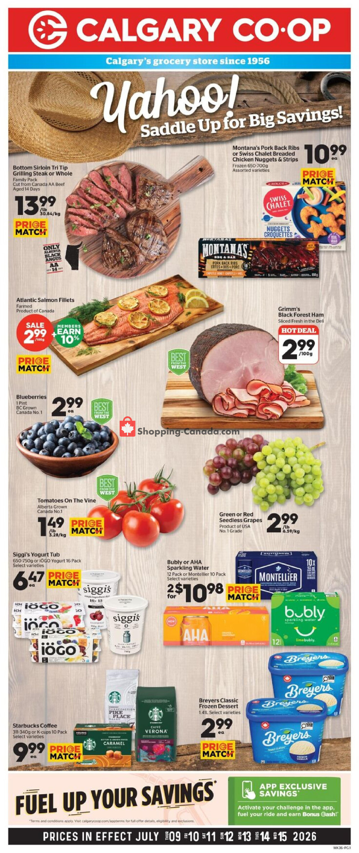 Calgary Co-op flyer from Thursday July 9, 2026 to Wednesday July 15, 2026 - page 1