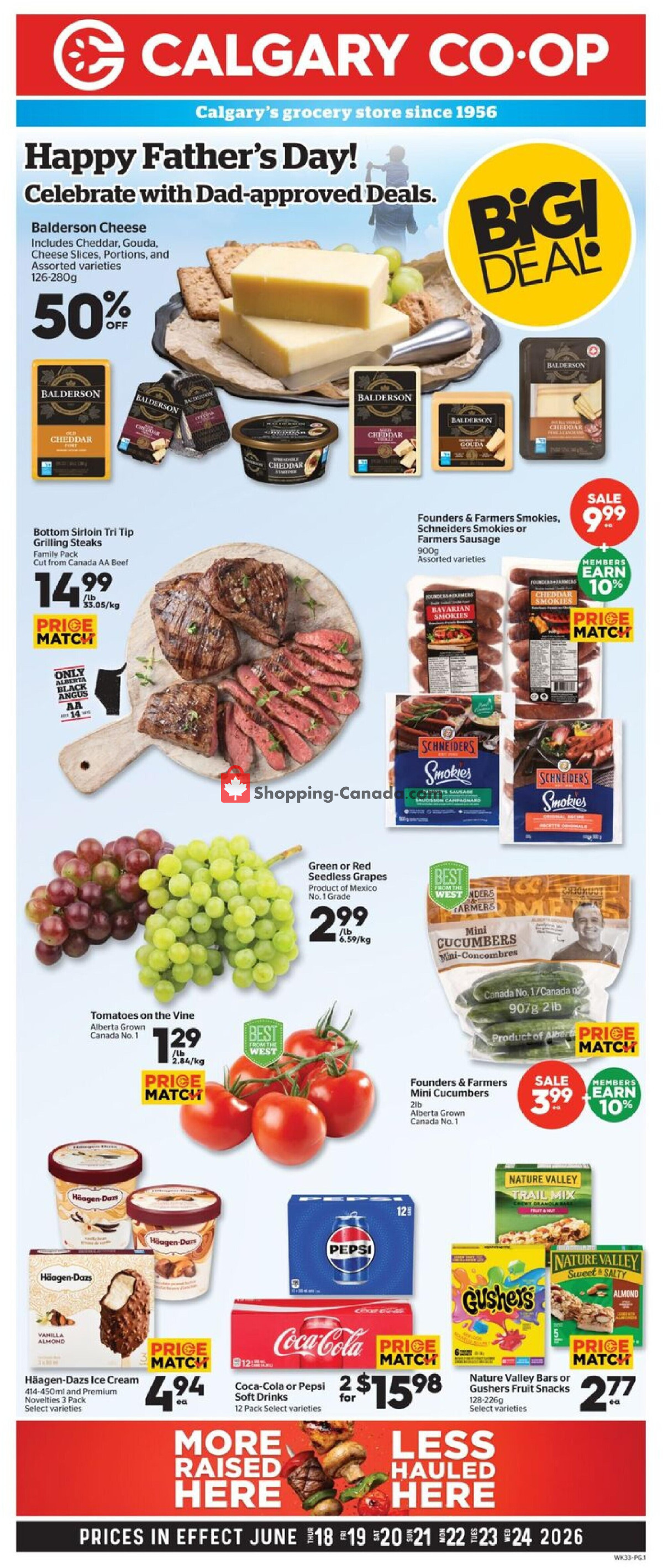 Calgary Co-op flyer from Thursday June 18, 2026 to Wednesday June 24, 2026 - page 1